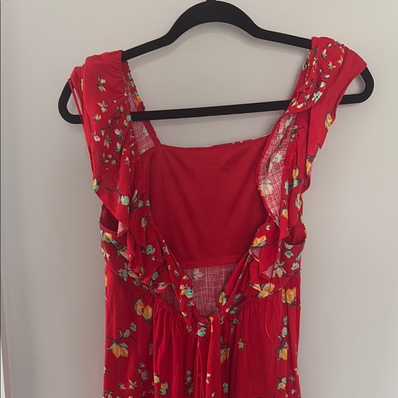 Lauren Conrad Red Sleeveless Dress with Lemon 🍋 Pattern Size XS NWT - Picture 5 of 8